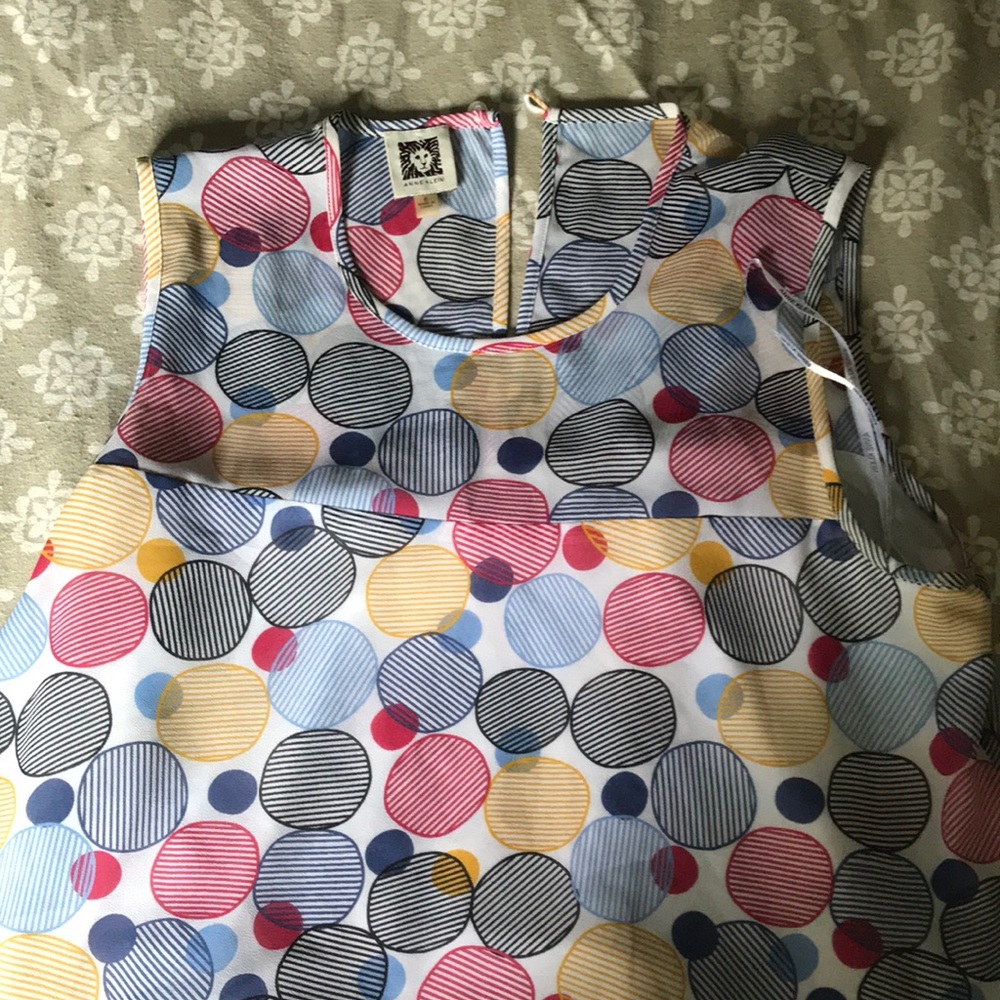 Anne Klein Multicolor Polka Dot Blouse